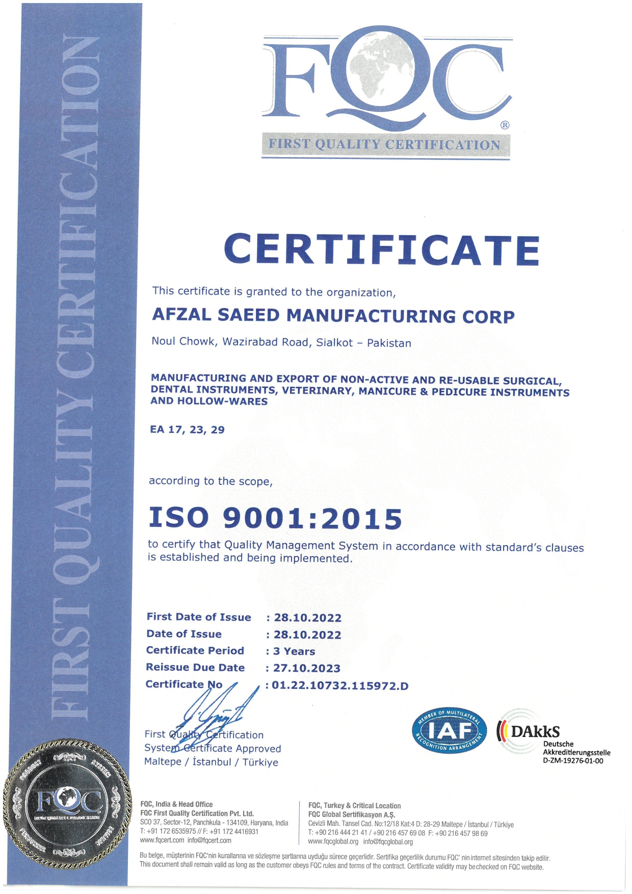 ISO-9001 Certificate